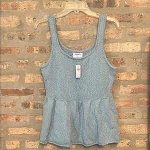 Old Navy Light Blue Textured Tank Top Sweater